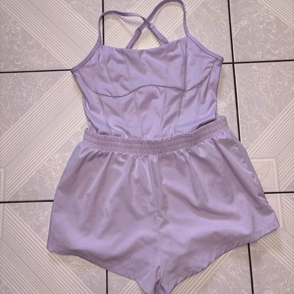 Victoria Secret Pink Lilac One-Piece Romper with Adjustable Straps
